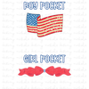 (Bundle of 10) Patriotic GUYS & GIRLS Designs with Pocket Designs