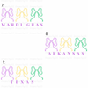 BUNDLE (9 downloads) State Mardi Gras Bow