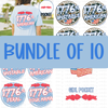 (Bundle of 10) Patriotic GUYS & GIRLS Designs with Pocket Designs