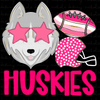 Huskies Pink Preppy Mascot