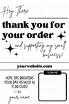 Thank You For Your Order Thermal - EDITABLE