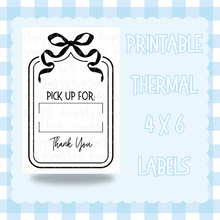  Pick Up Bow 4x6 Thermal Label