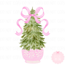  Pink Coquette Watercolor Christmas Digital