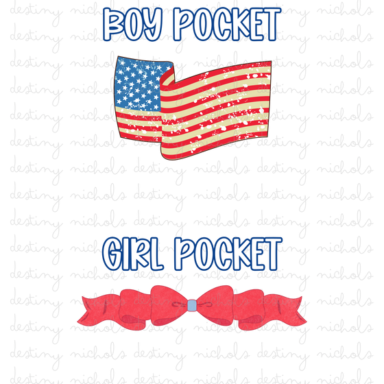 (Bundle of 10) Patriotic GUYS & GIRLS Designs with Pocket Designs