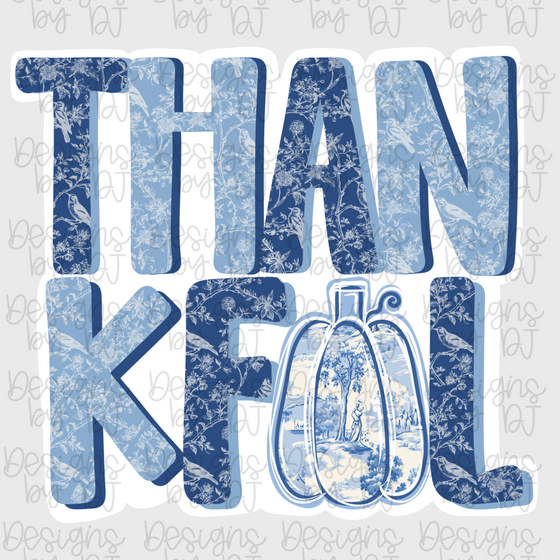 Thankful Toile Pumpkin