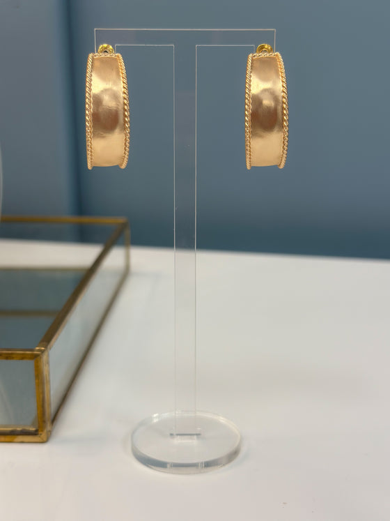 Textured Gradual Hoops - Matte Gold