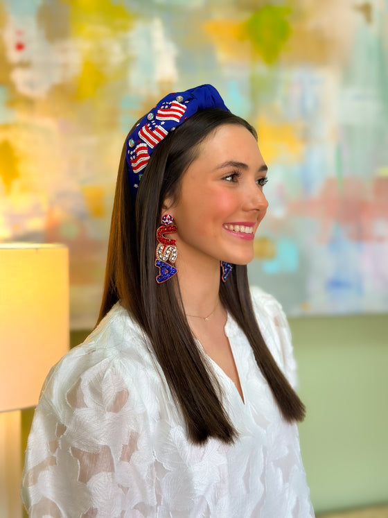 Blue American Flag Headband