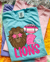 Lions Pink Preppy Mascot (with pocket)
