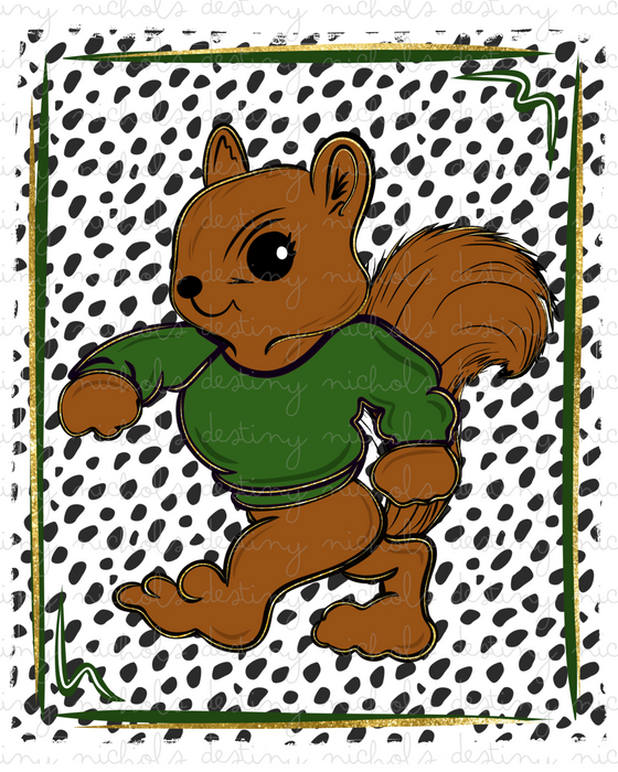 Squirrel Green Jersey Mascot