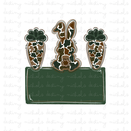 Camo Bunny Carrot Name Plate