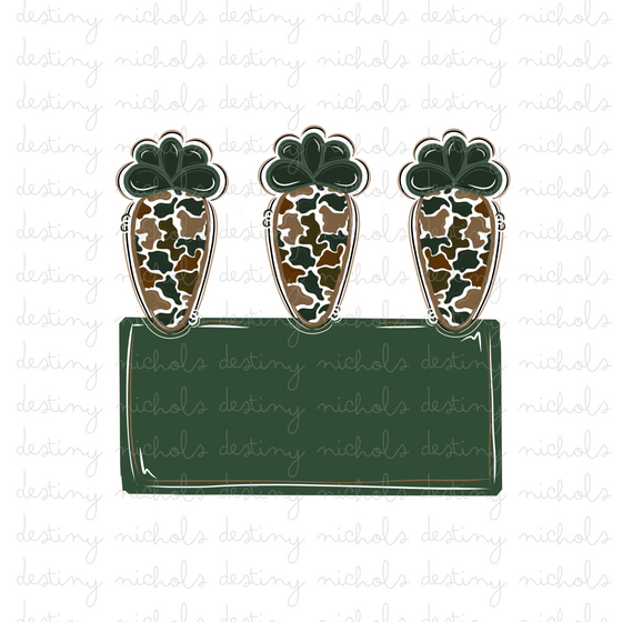 Camo Carrot Name Plate