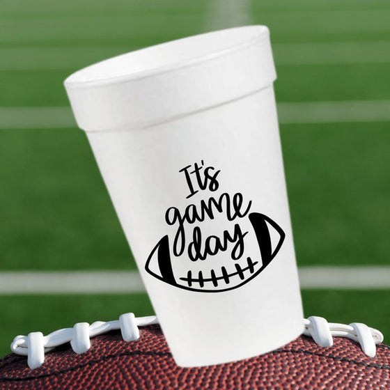 "It's Game Day" styrofoam cups
