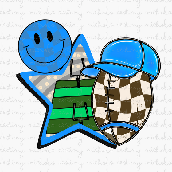 Boys Blue Football Trucker Hat