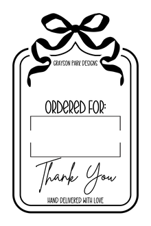  Custom: Order For Label/Grayson Park Designs Thermal 4x6