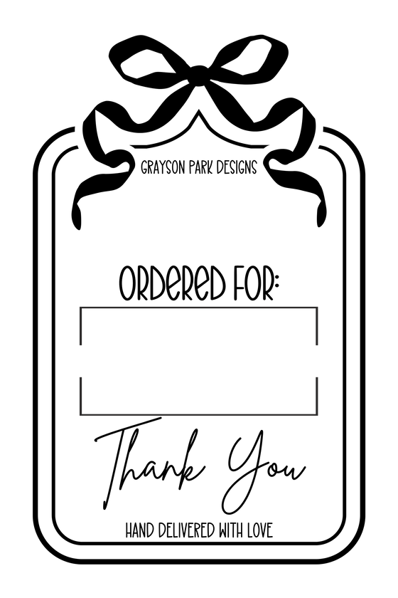 Custom: Order For Label/Grayson Park Designs Thermal 4x6