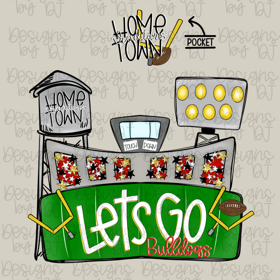 Bulldogs Football Stadium w/ Pocket (Red/Black)