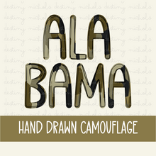  Hand Drawn Camo - Alabama