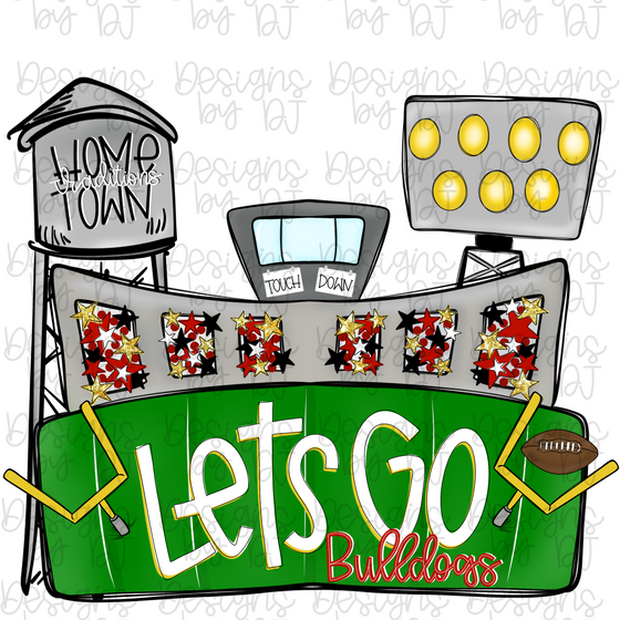 Bulldogs Football Stadium w/ Pocket (Red/Black)