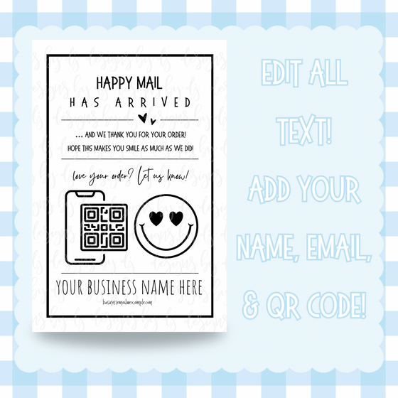 Happy Mail Thermal Label - EDITABLE