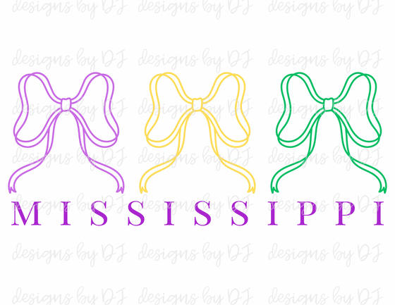 Mississippi Mardi Gras Bow