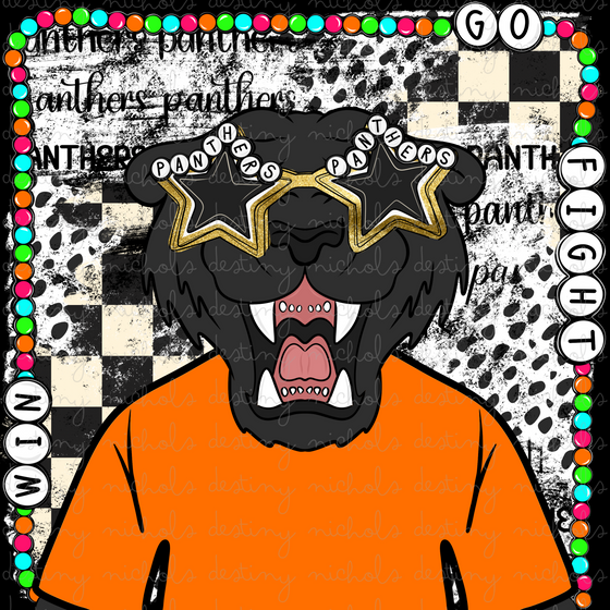 Panthers Charm Mascot - Orange Jersey