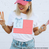 Blue Red Gingham Flag