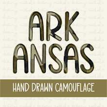  Hand Drawn Camo - Arkansas