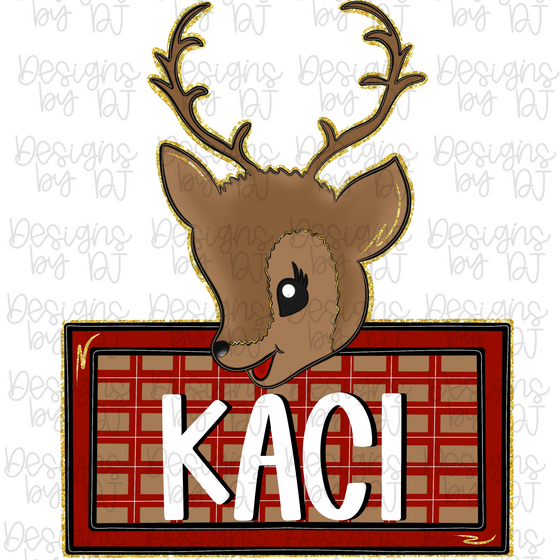 Reindeer Name Plaque