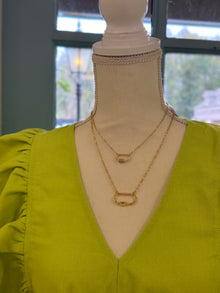  2 Row Lock Pendant Necklace