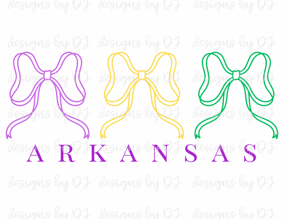 Arkansas Mardi Gras Bow