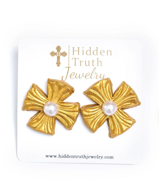 HiddenTruth Pearl Stud Earrings (Jesus & Joy)
