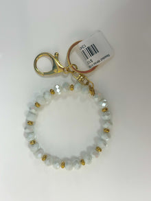  Beaded White + Gold Key Bracelet