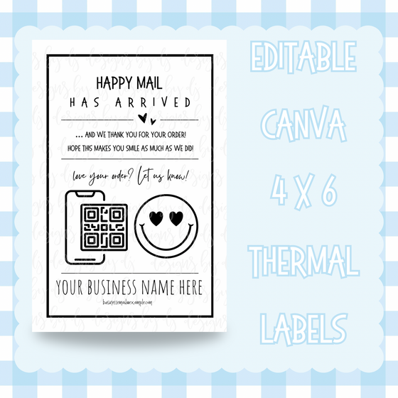 Happy Mail Thermal Label - EDITABLE