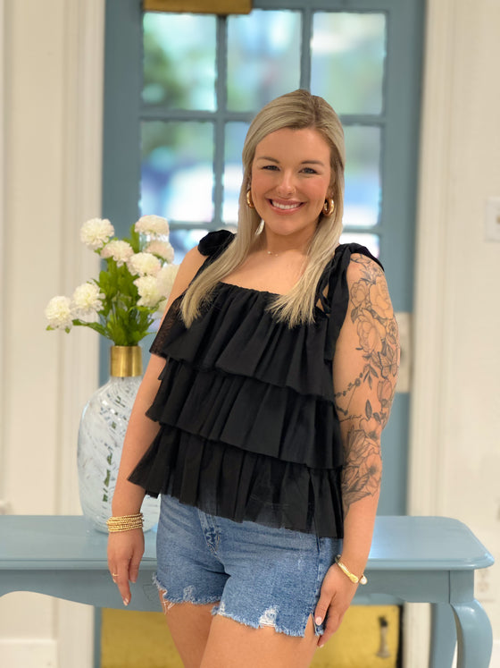 Not Holding Back Ruffle Blouse