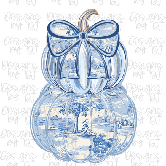 Grandmillennial Toile Stacked Pumpkins