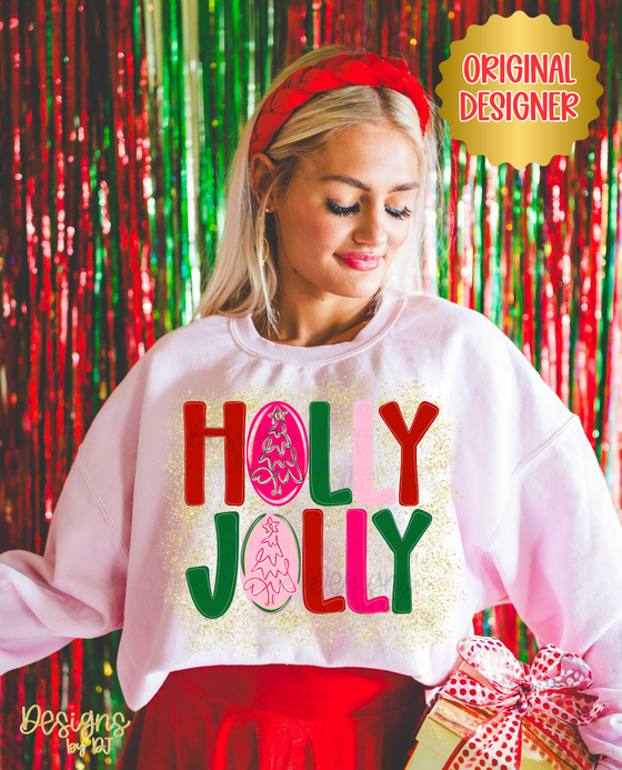 Holly Jolly Glitter Background