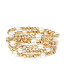  Pearl Beaded Bracelet Stack