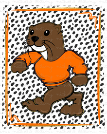  Otter Orange Jersey Mascot
