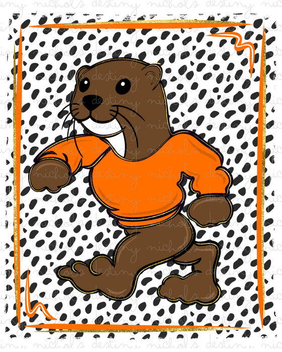 Otter Orange Jersey Mascot