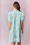 Lemon + Sky Floral Jacquard Dress