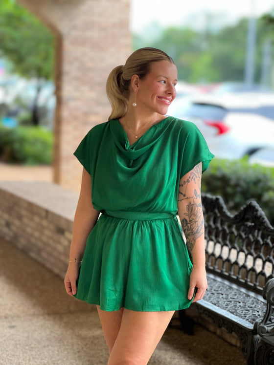 Take A Holiday Romper - Kelly Green