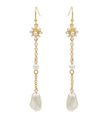  Floral Pearl & Baroque Pearl Drop Earrings