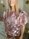 Season of Florals Jacquard Blouse
