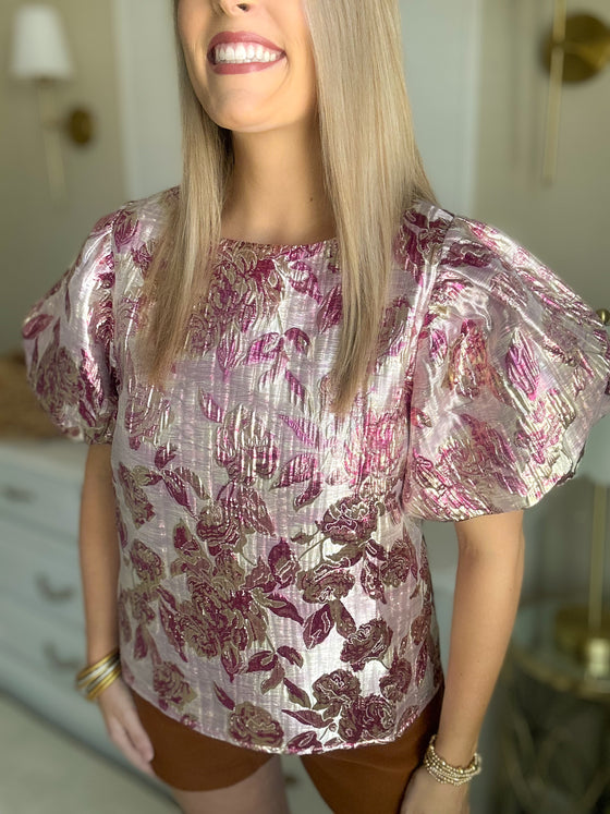Season of Florals Jacquard Blouse