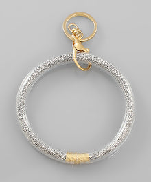  Silicone Silver/Gold Beaded Key Ring