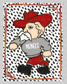  Rebels Preppy Mascot w/ Pocket - Maroon/Gray/Red