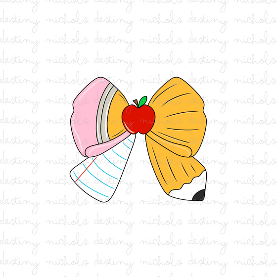 School Pencil Bow Name Plate (Comes Blank)