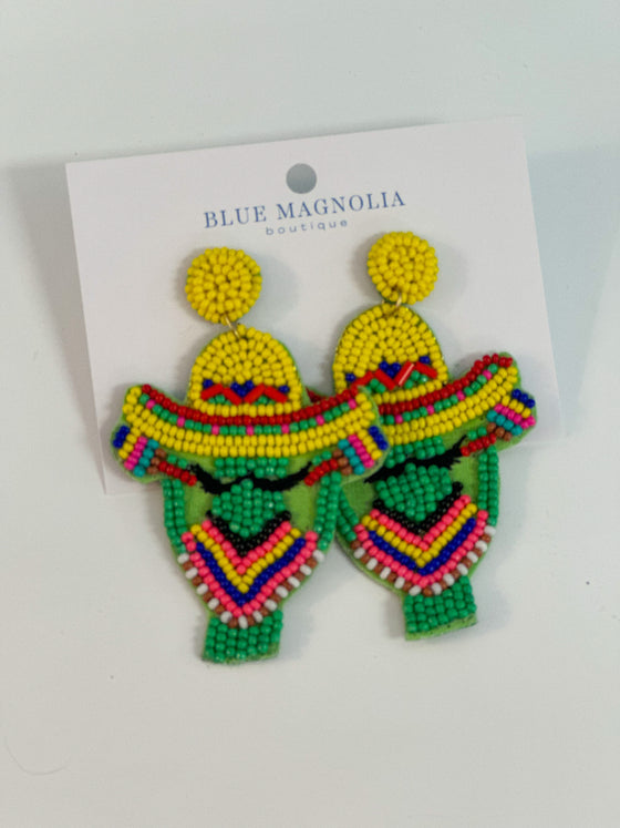 Catalina Cactus Beaded Earrings