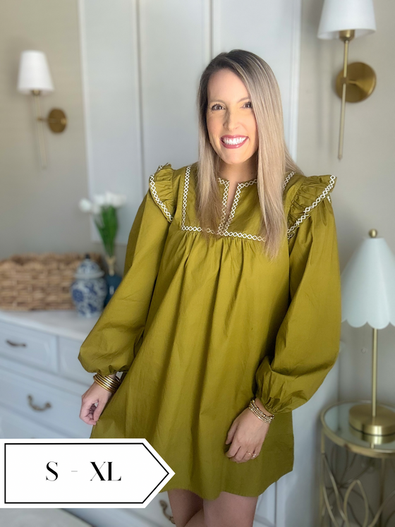 Cozy Coast Embroidered Dress