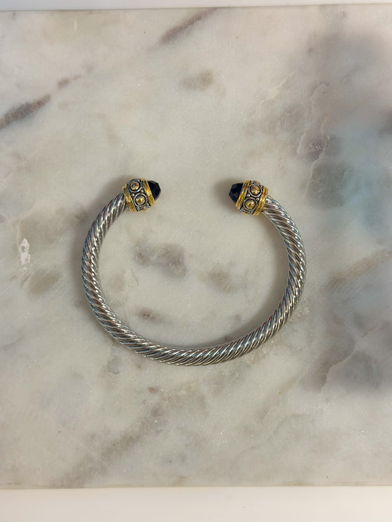 Twisted Cuff w/ Black Stone